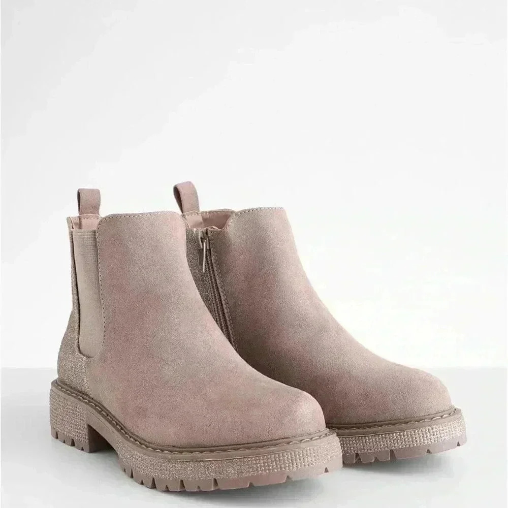 STEVE MADDEN Howler Glitter Ankle Boot | Tan | Size 5